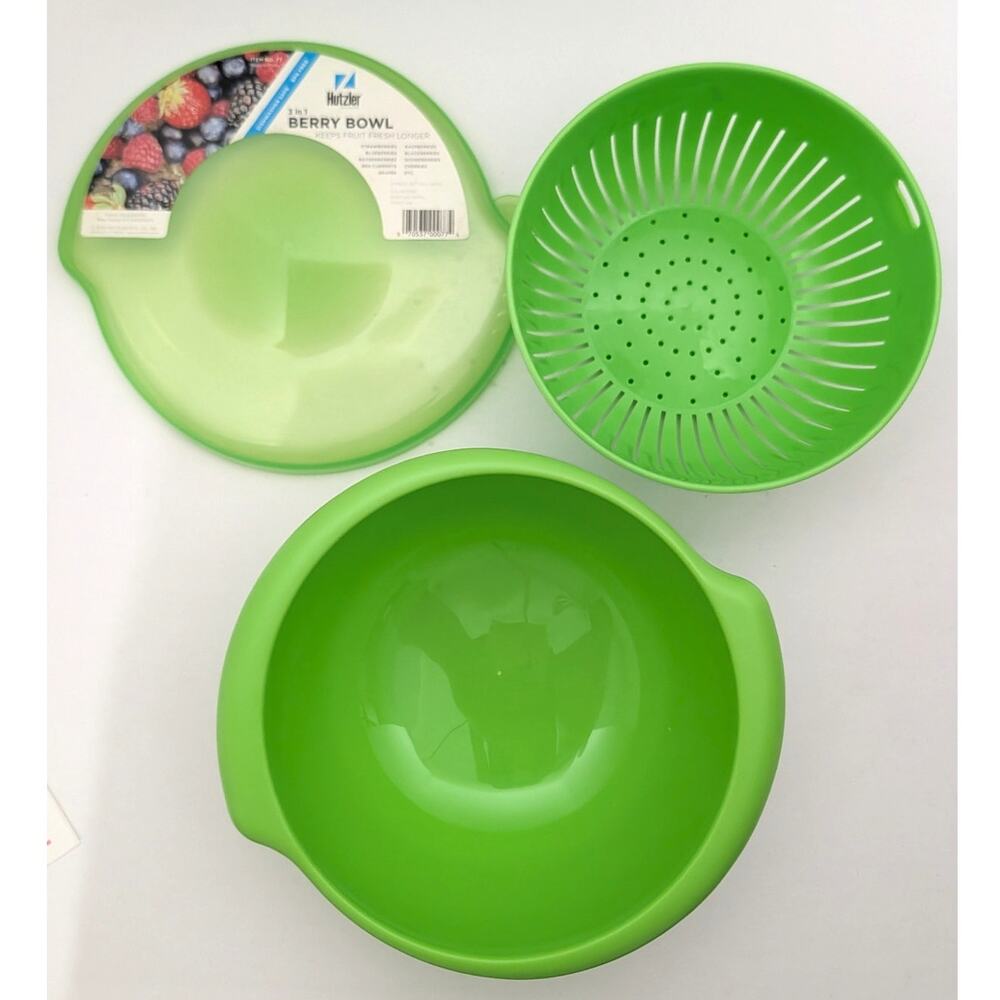 Hutzler 3-in-1 Berry Bowl Keeper, Colander & Container NEW